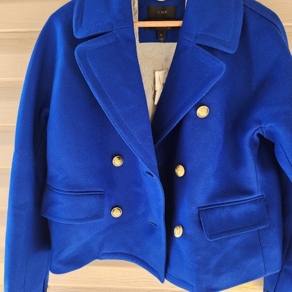 J. Crew Melton wool royal blue coat size 10 - Picture 12 of 14